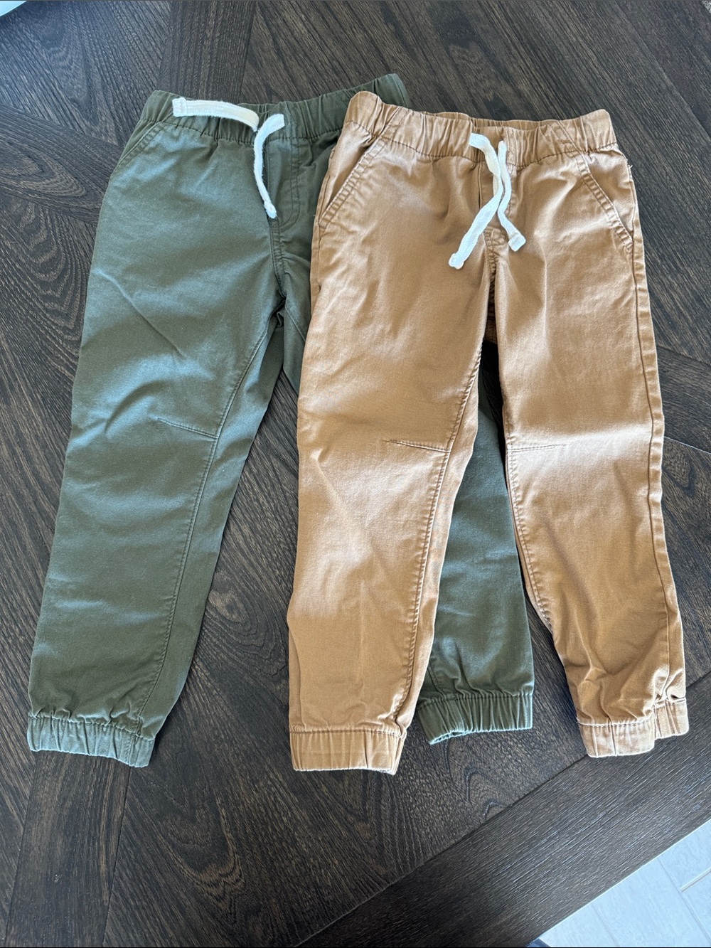 Cat & Jack Olive Green and Tan Kids Jogger Pants